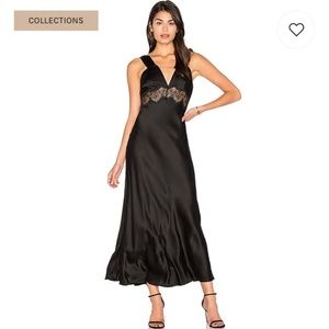 LPA Collection Silk Black Lace Dress